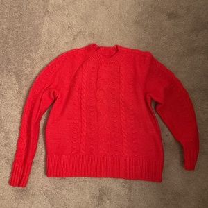 Loft, medium, red sweater, crewneck